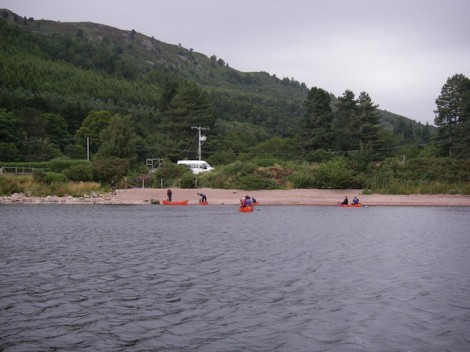 Our finish point, the beach at Lochend