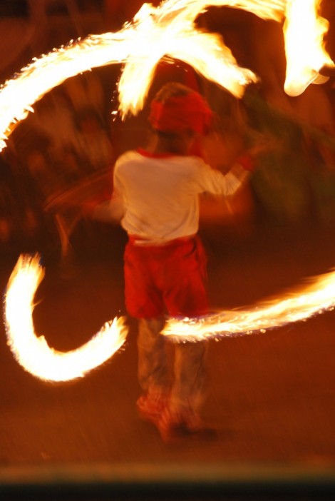 Young fire spinners at the Perehala festival