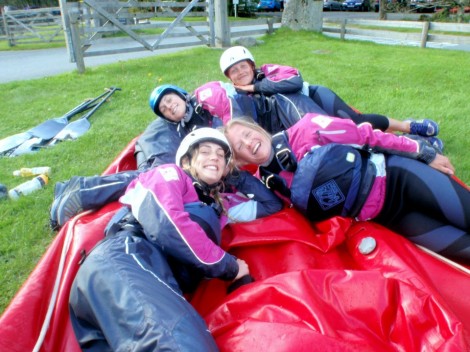 Deflating the raft. The most relaxing part of the weekend.