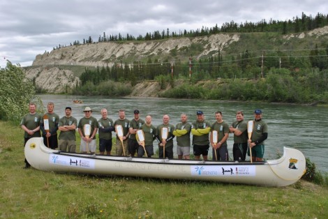 Team 1 & 2 with our boat and the Yukon behind